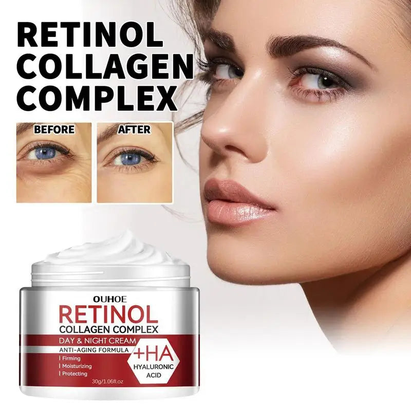 Retinol Face Cream: Moisturizing, Firming, Brightening - Skincare with Collagen & Hyaluronic Acid