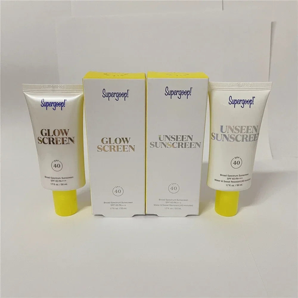 Supergoop Makeup Glow screen & Unseen Sunscreen SPF 40: Broad Spectrum Face Primer - Beauty and Health Makeup Base