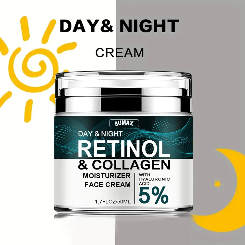 Retinol Face Cream: Moisturizing, Firming, Brightening - Skincare with Collagen & Hyaluronic Acid