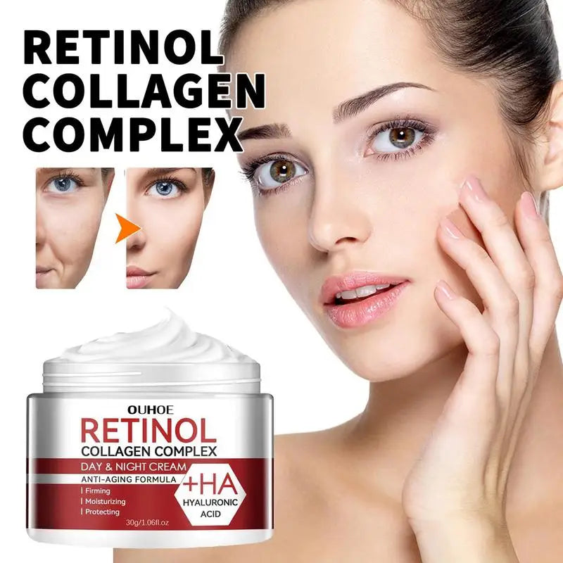 Retinol Face Cream: Moisturizing, Firming, Brightening - Skincare with Collagen & Hyaluronic Acid