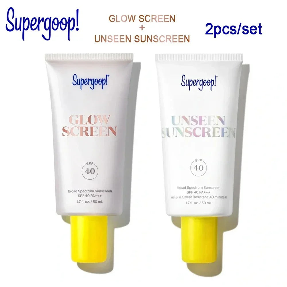 Supergoop Makeup Glow screen & Unseen Sunscreen SPF 40: Broad Spectrum Face Primer - Beauty and Health Makeup Base